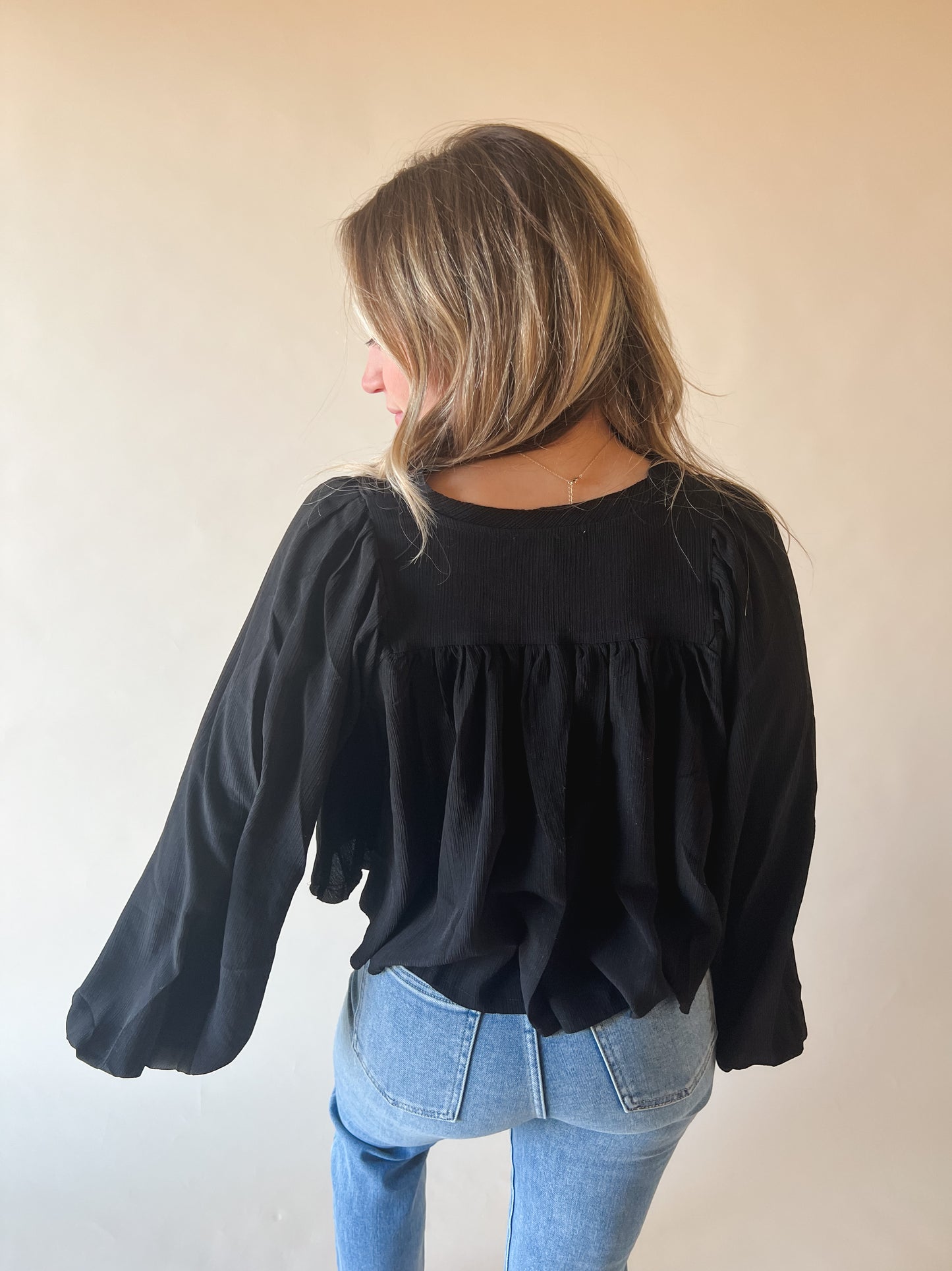 V-Neck Pleated Top