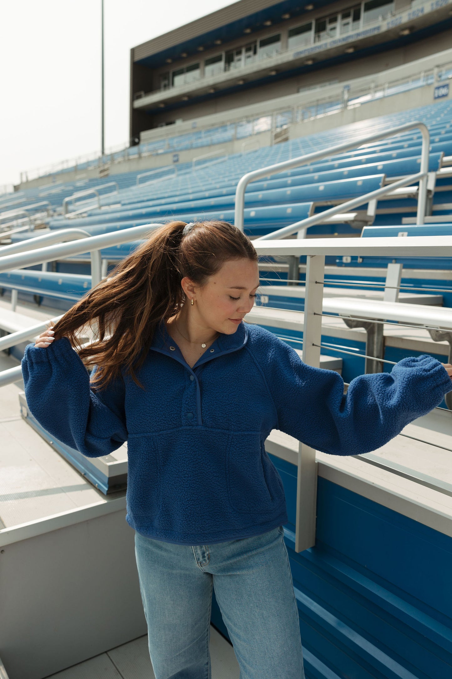 Blue Drawstring Fleece