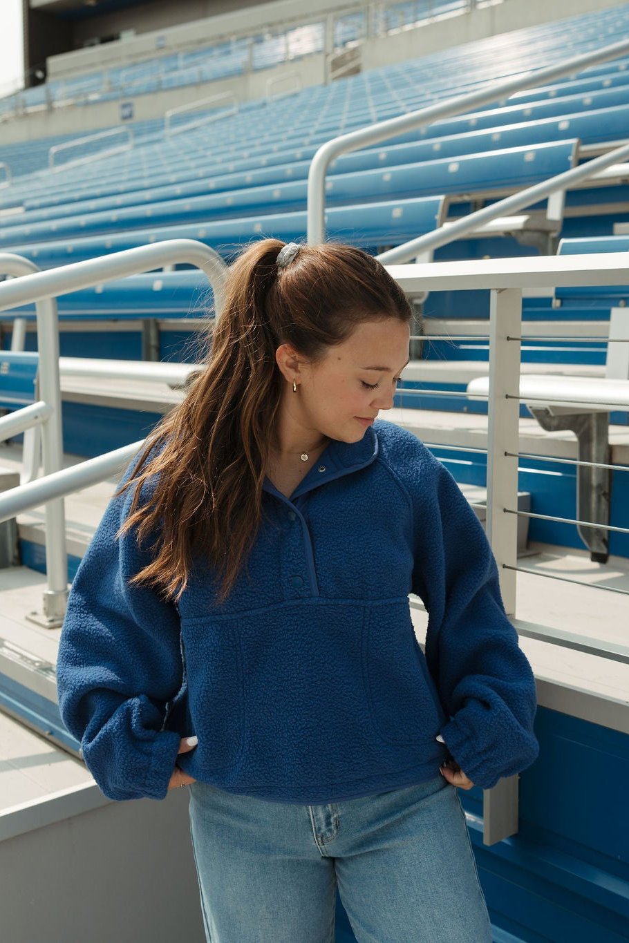 Blue Drawstring Fleece