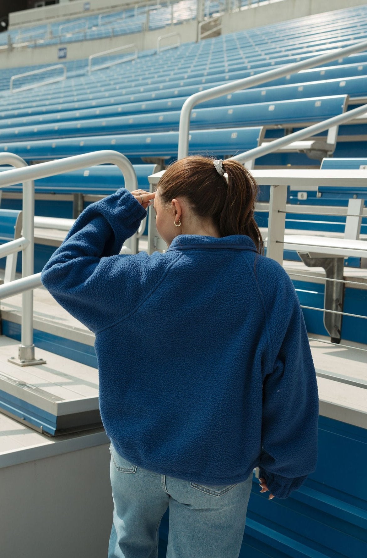 Blue Drawstring Fleece