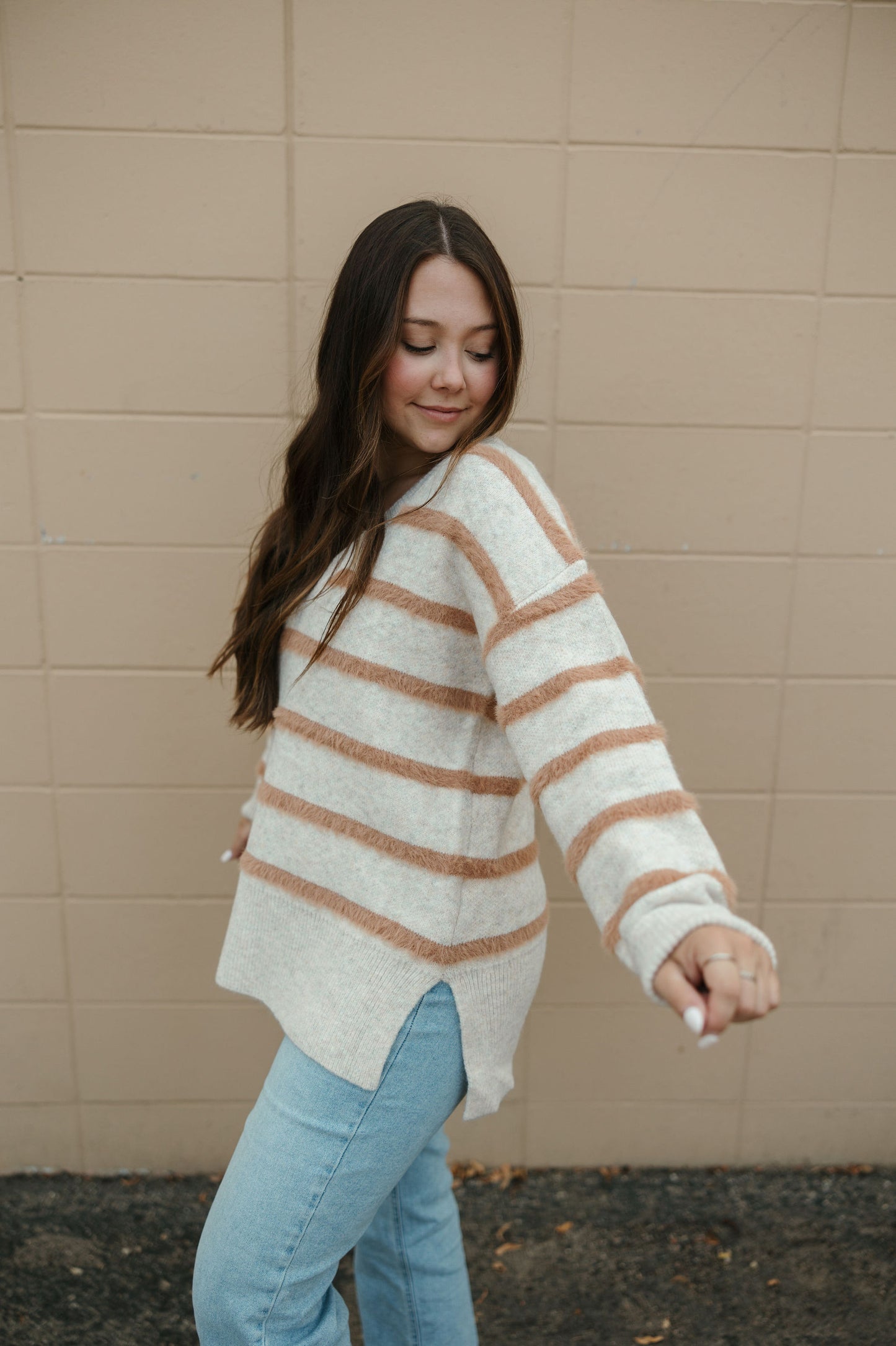 Fuzzy Stripe Sweater