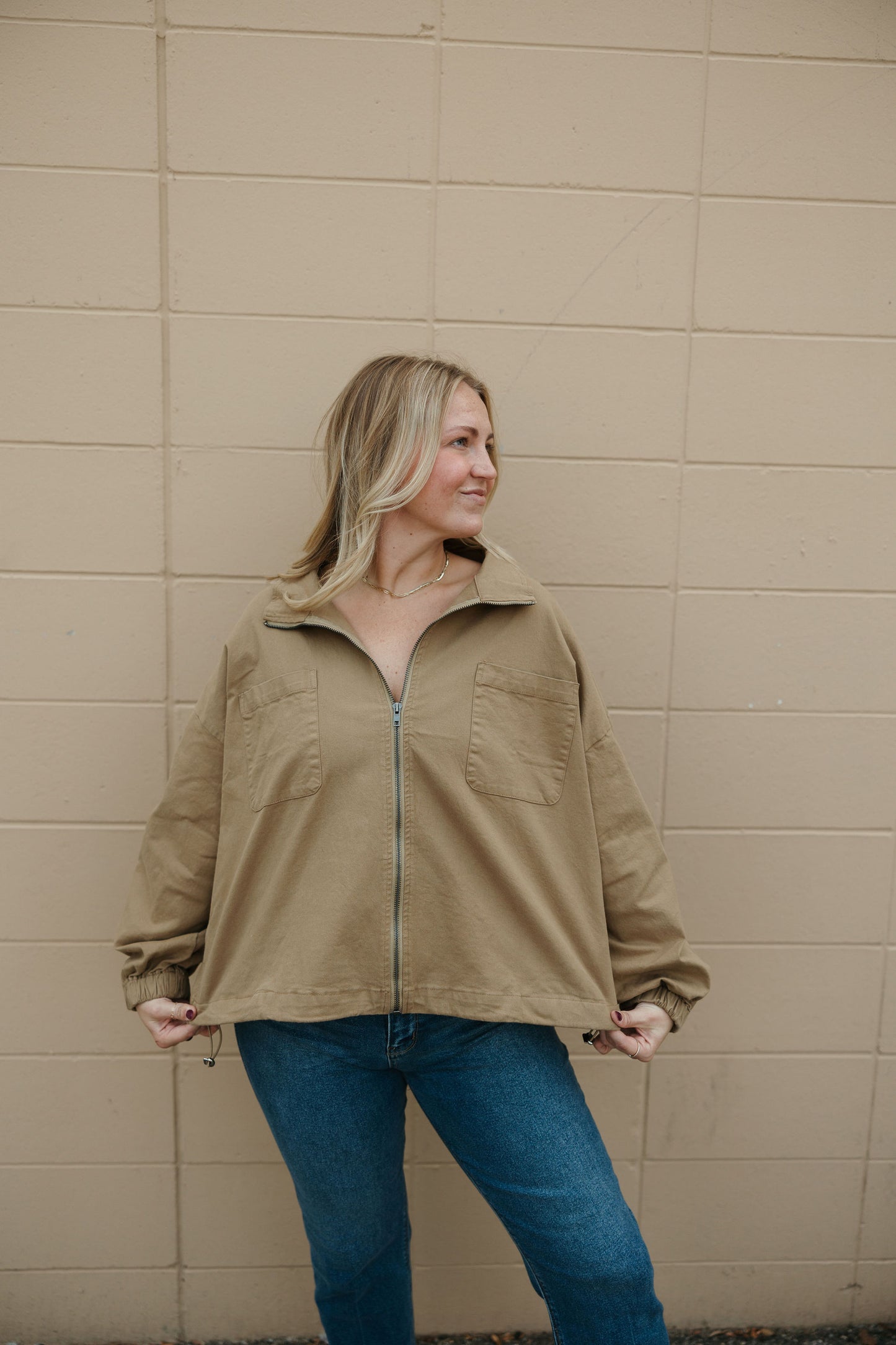 Double Pocket Drawstring Jacket