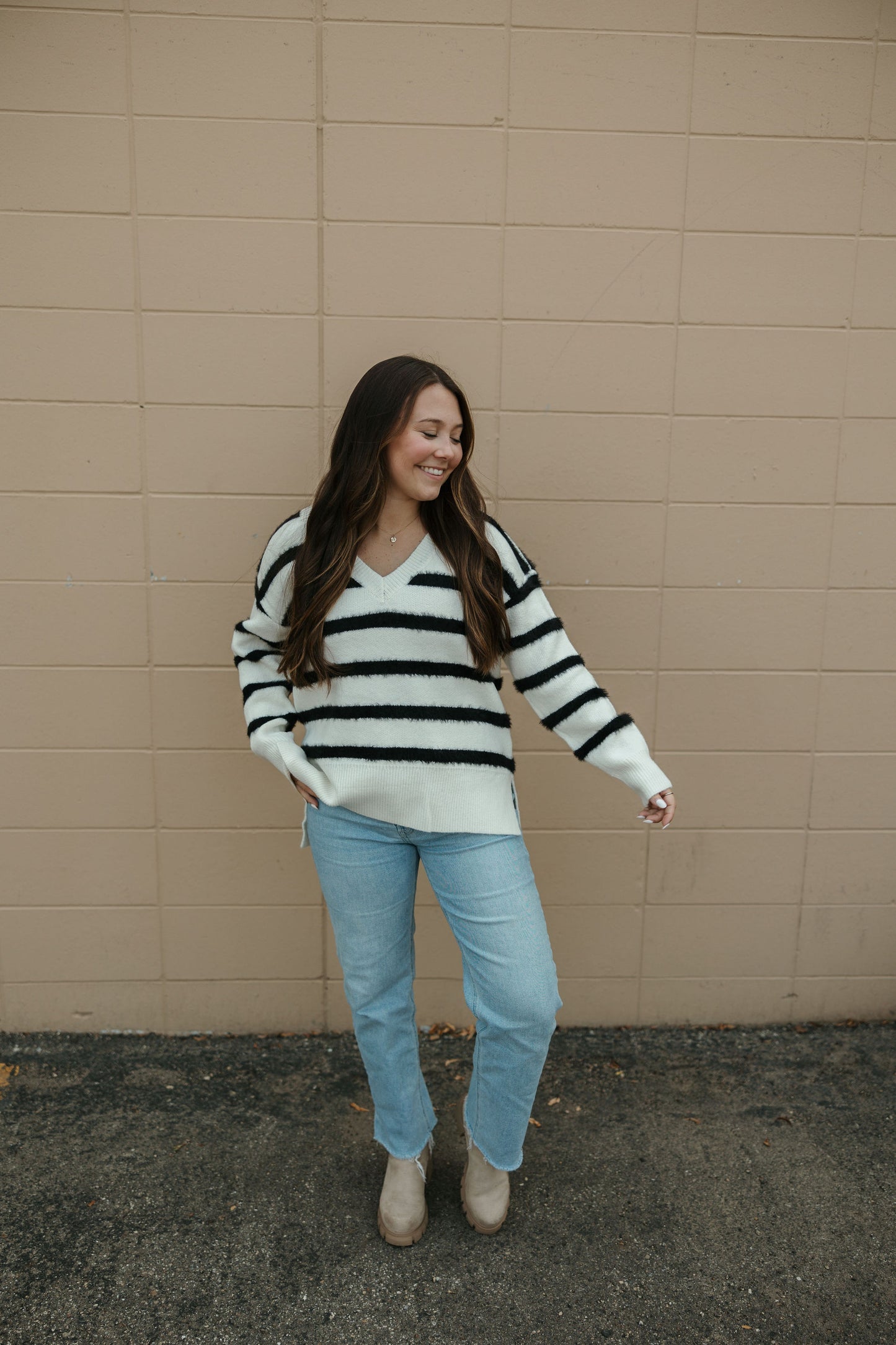 Fuzzy Stripe Sweater