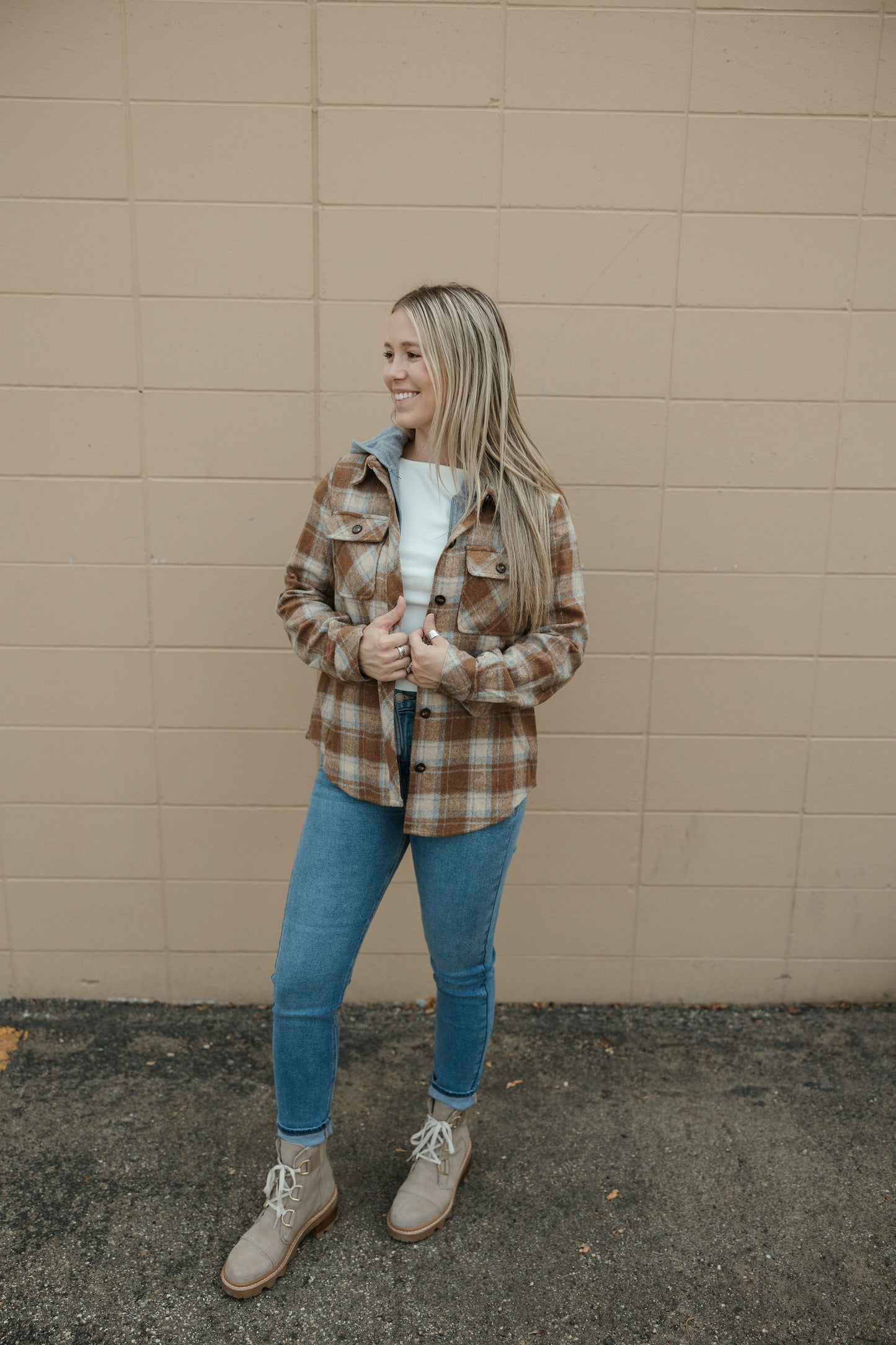 Hooded Plaid Shacket