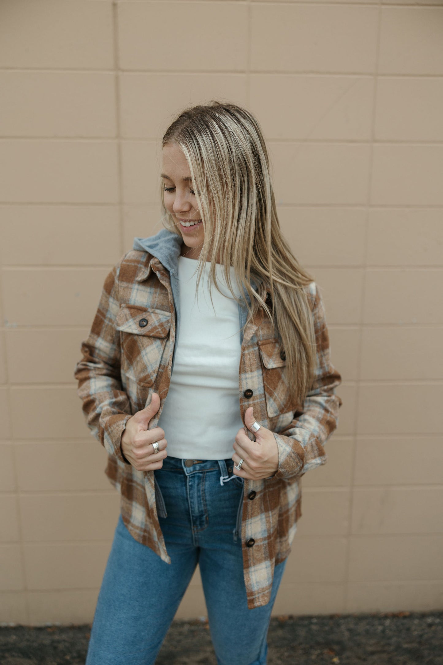 Hooded Plaid Shacket