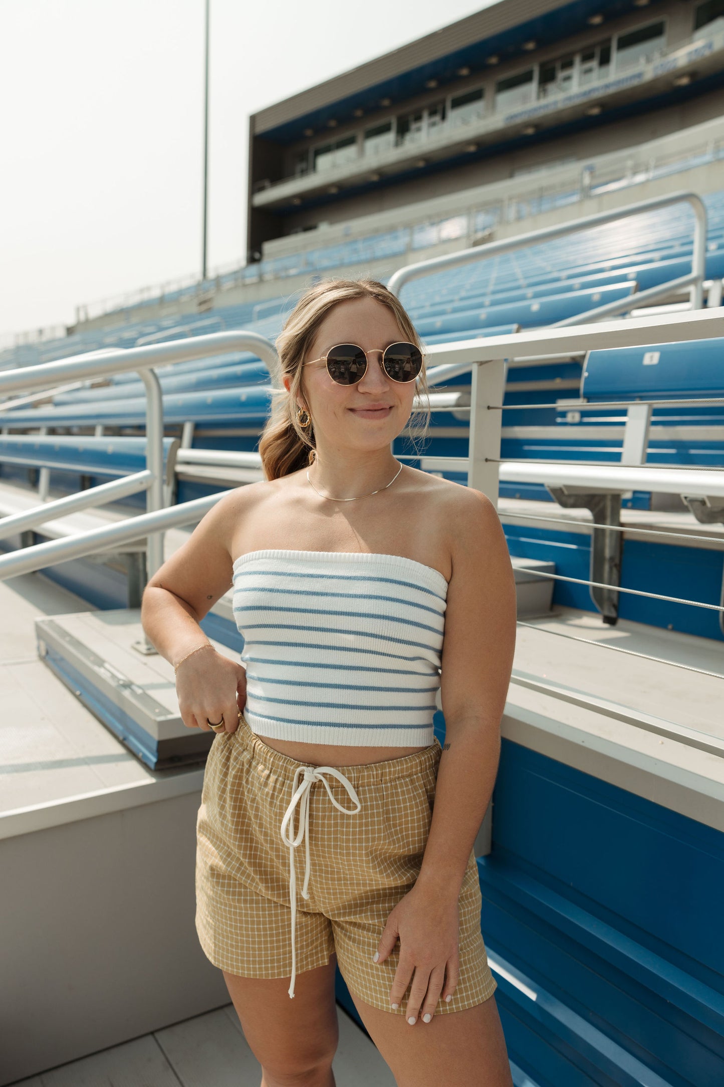 Blue Stripe Tube Top