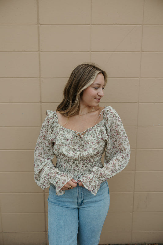 Floral Flutter Blouse