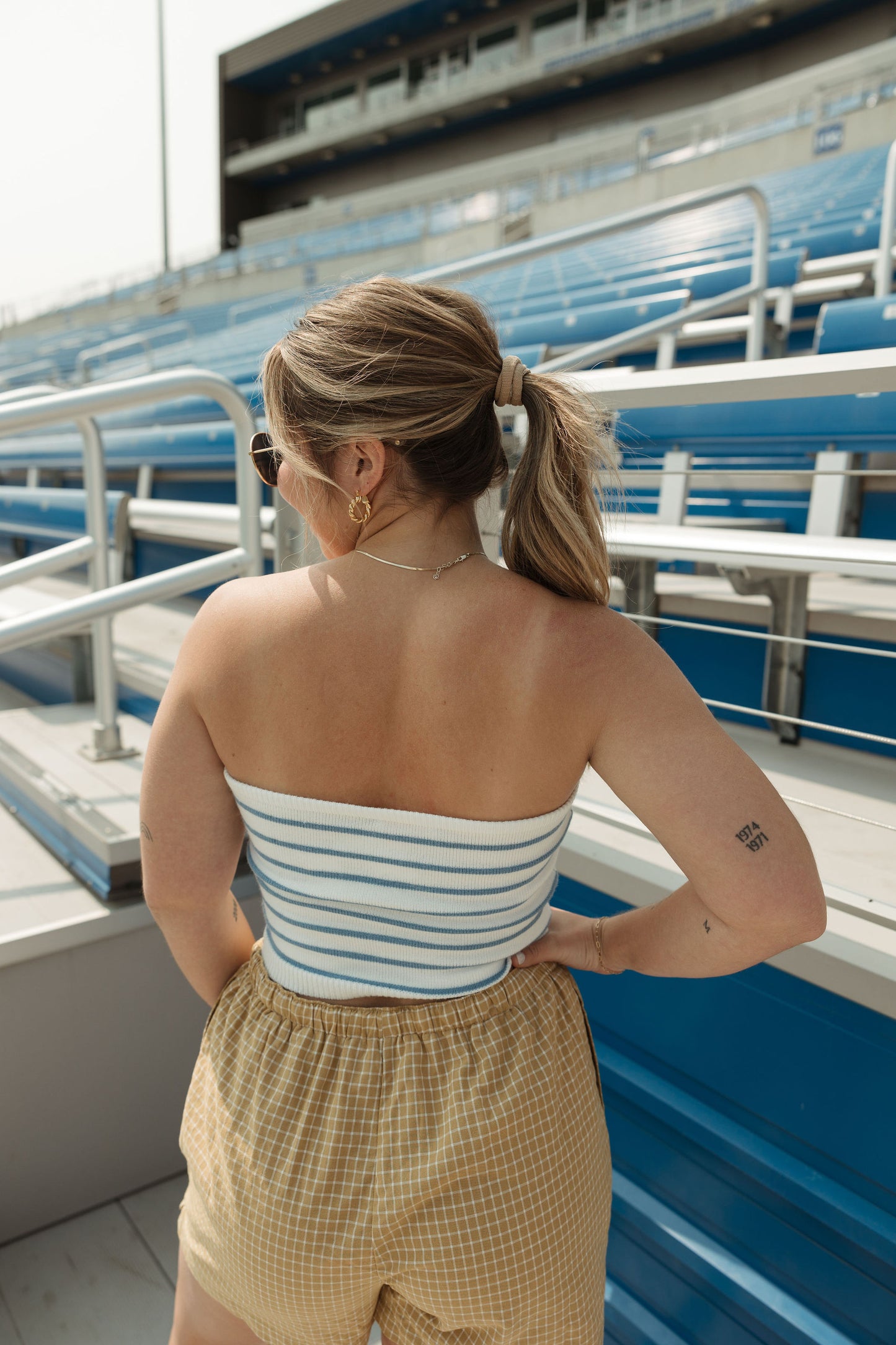 Blue Stripe Tube Top