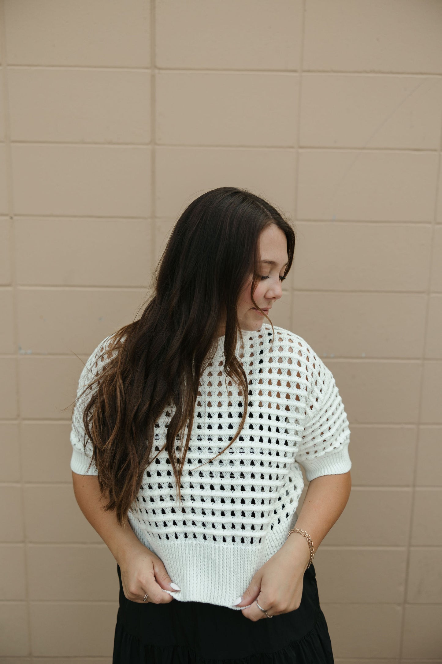 White Cropped Crochet Top