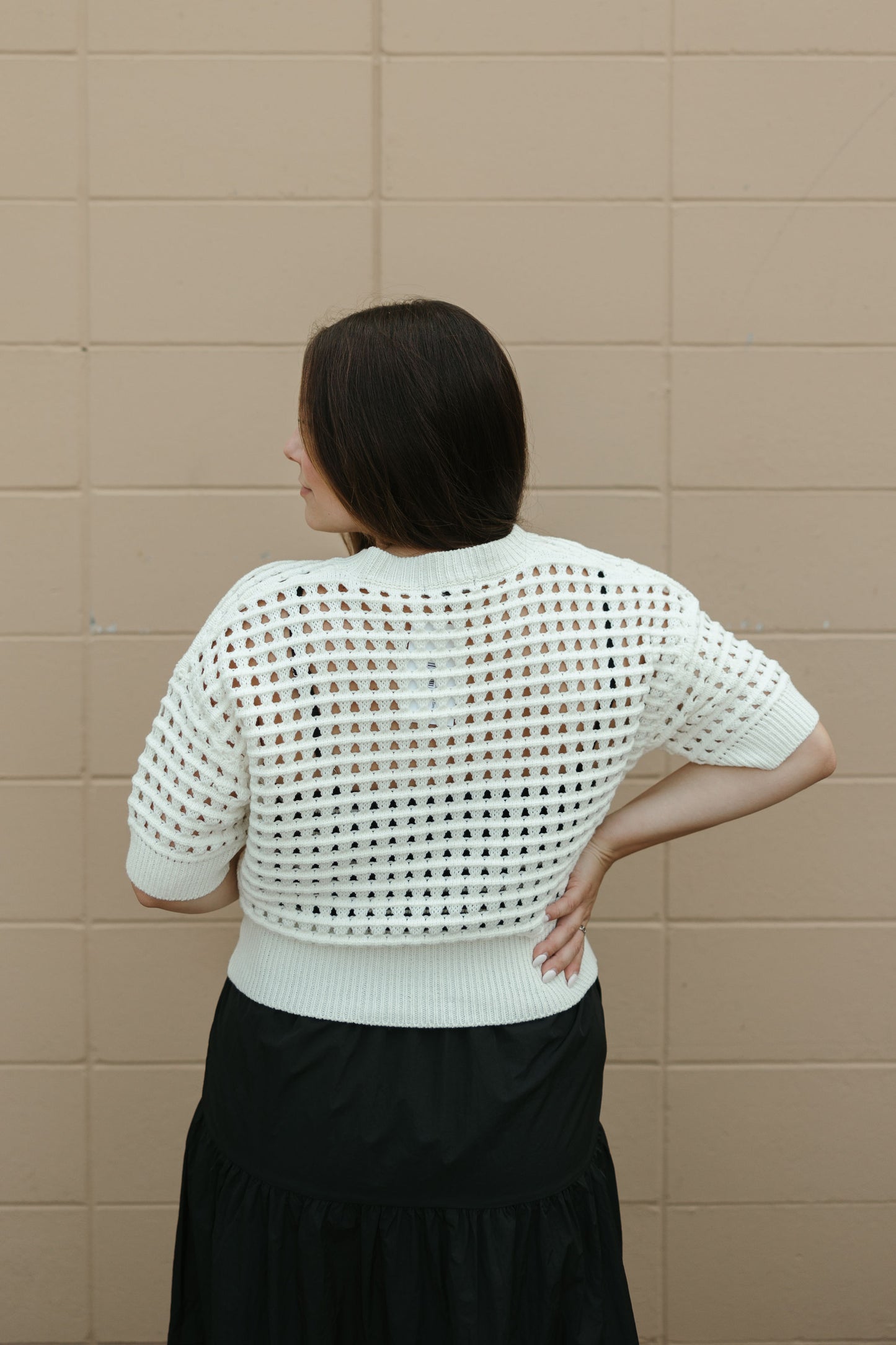 White Cropped Crochet Top