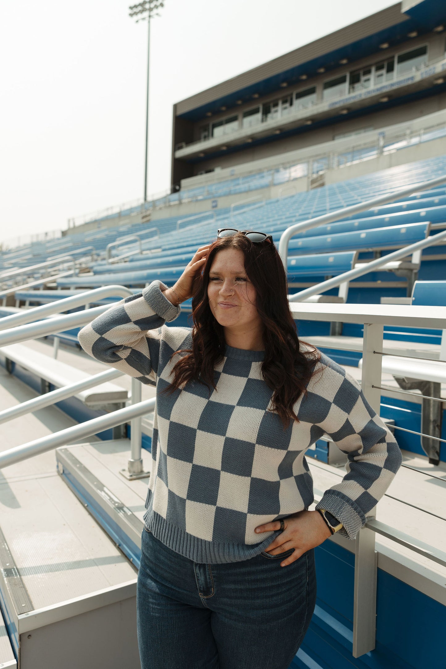 Blue Checkered Sweater