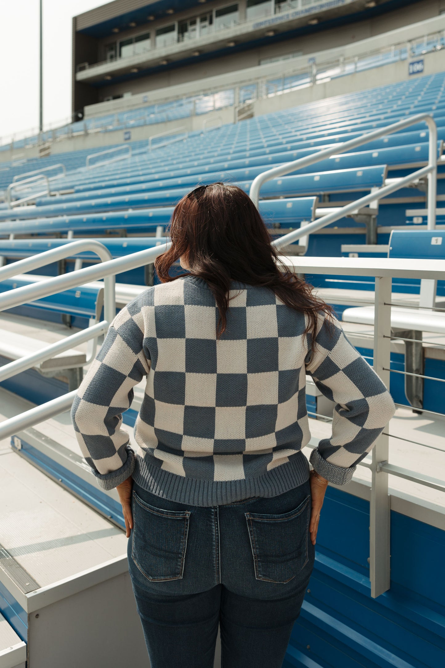 Blue Checkered Sweater