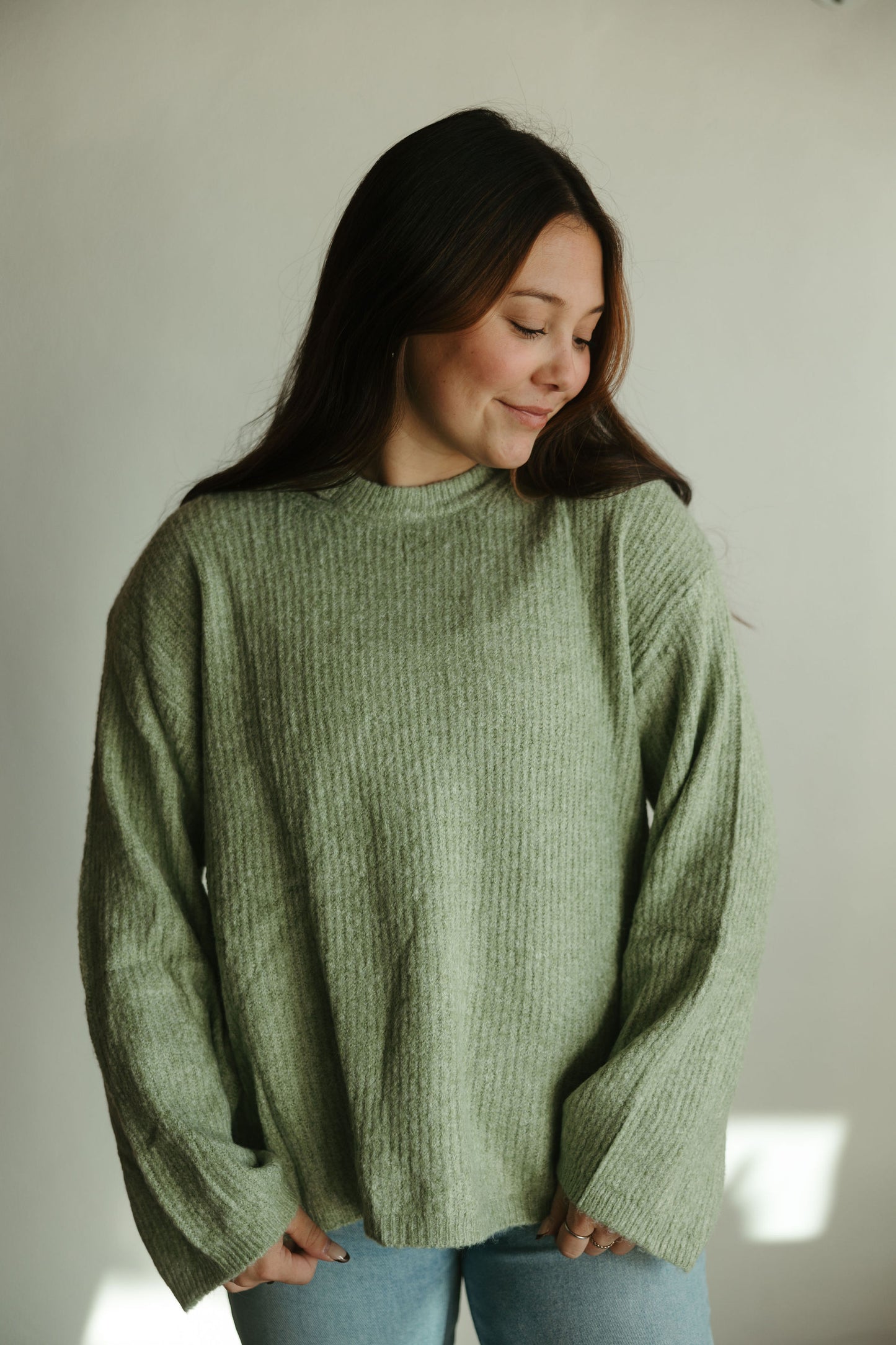 Sage Soft Ribbed Sweater