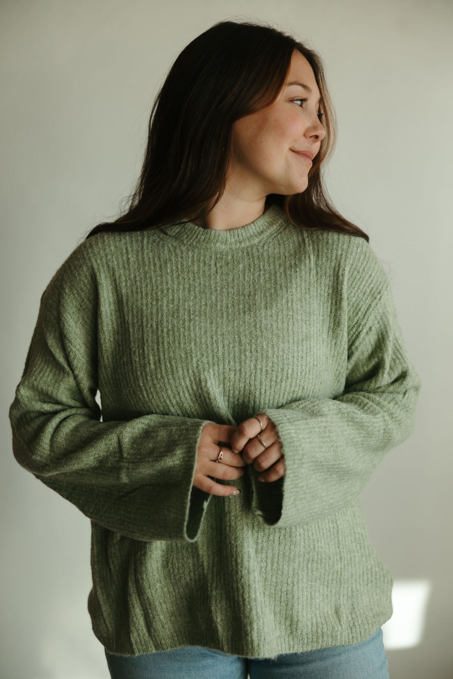 Sage Soft Ribbed Sweater