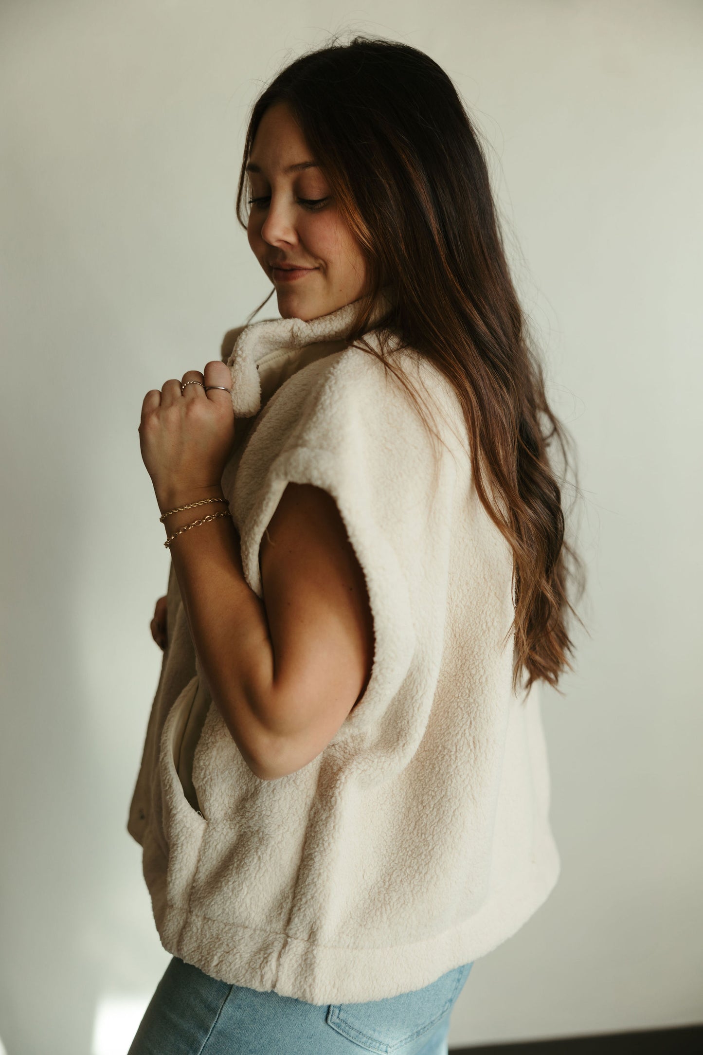 Ivory Cutoff Vest