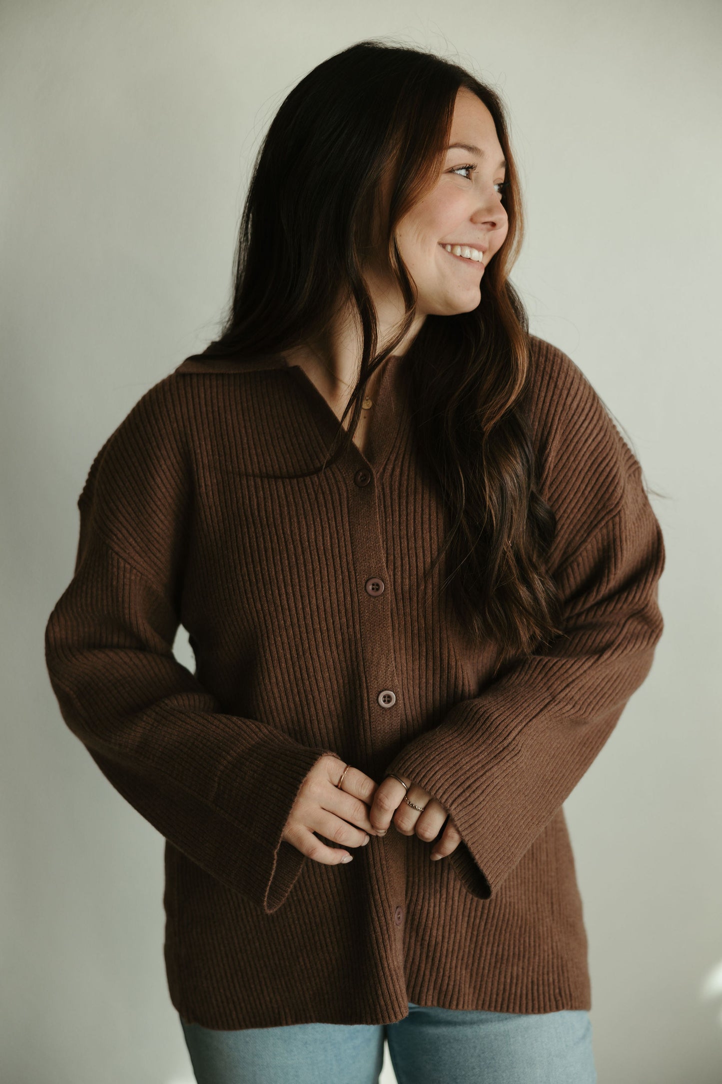 Cocoa Ribbed Knit Cardigan