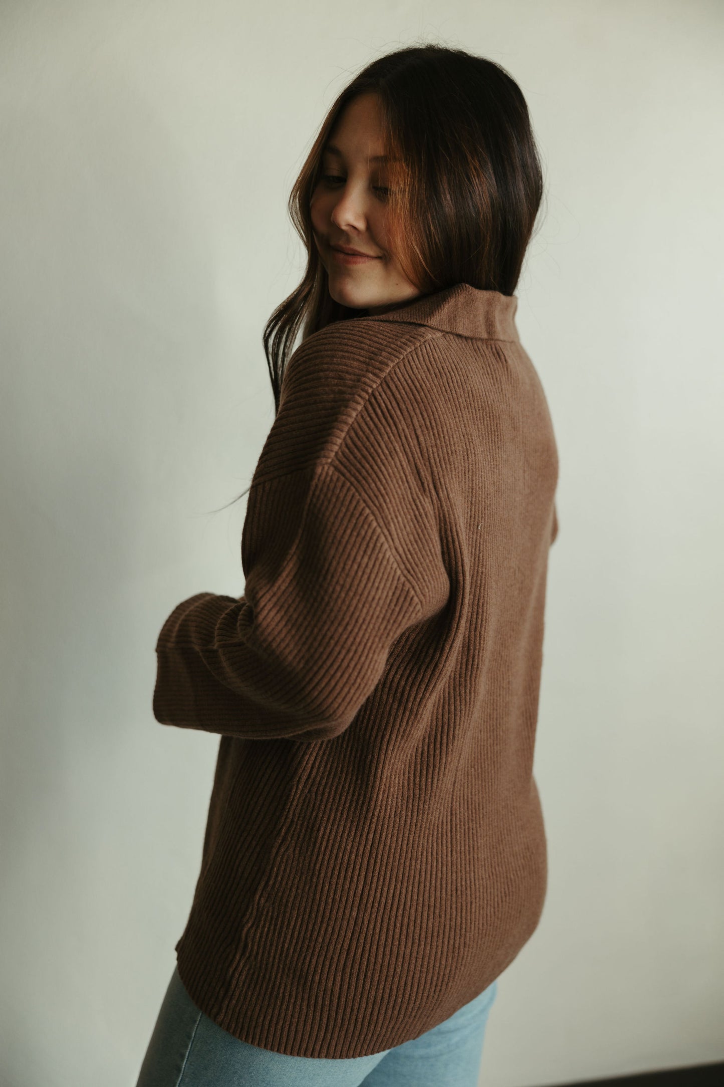 Cocoa Ribbed Knit Cardigan