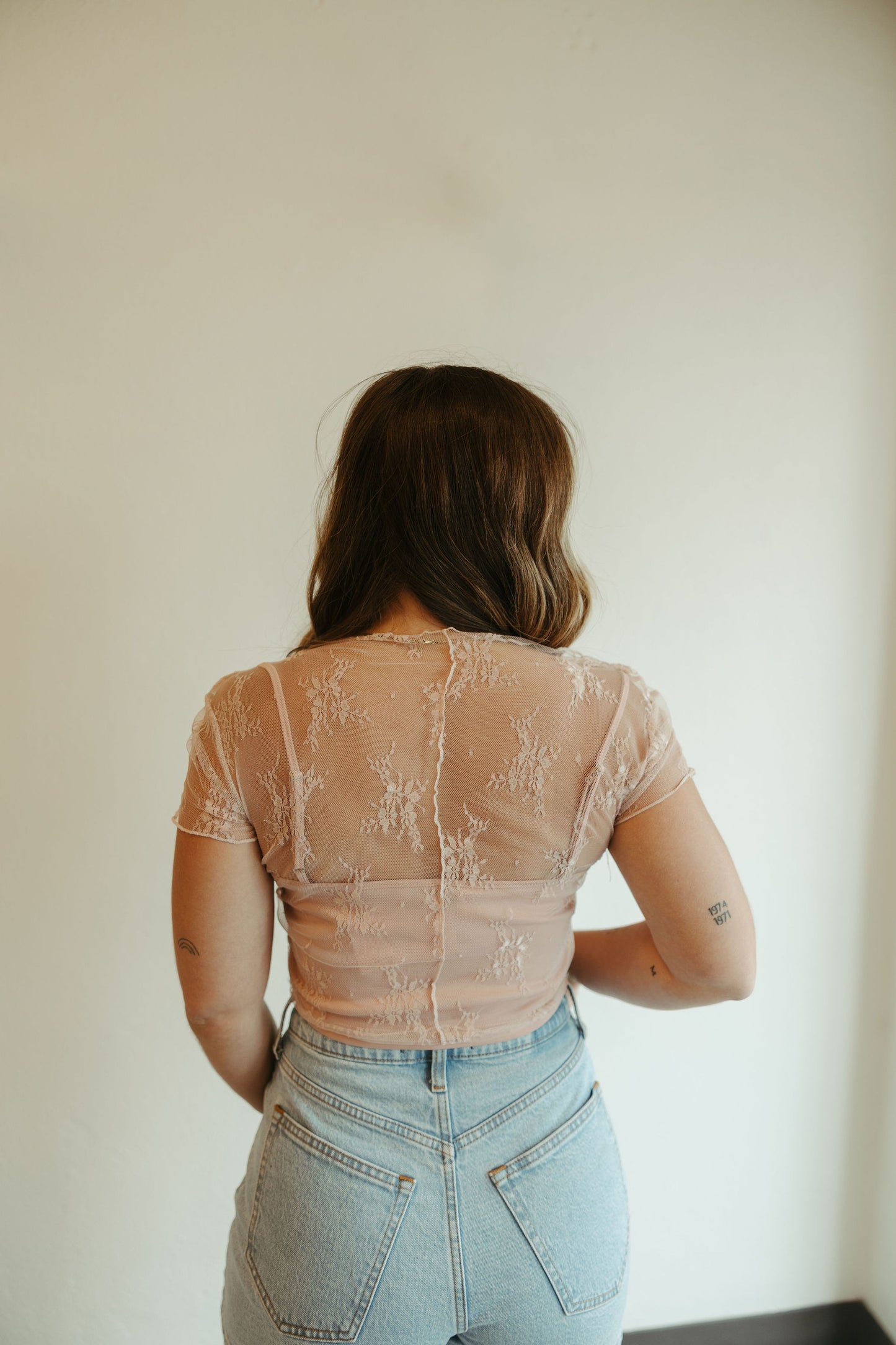 Pink Lace Crop Top