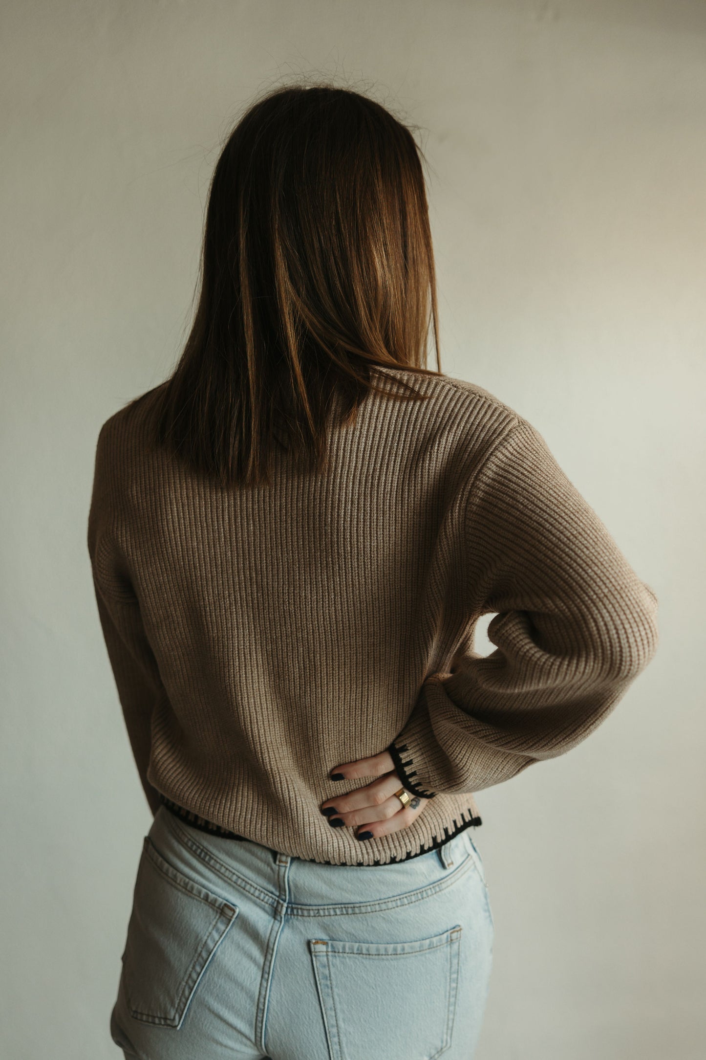 Taupe Button Down Cardigan Sweater