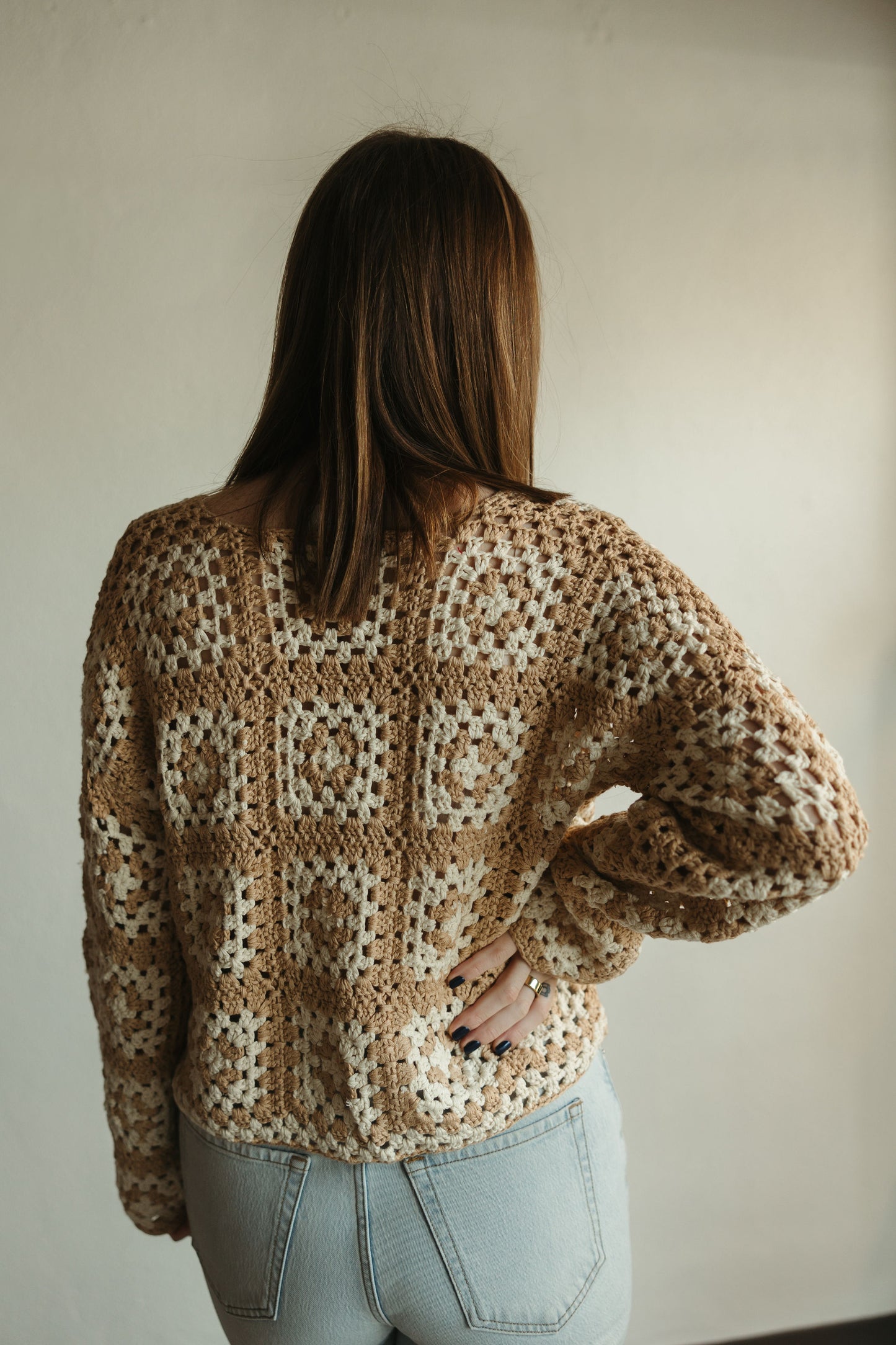 Cream Crochet Cardigan