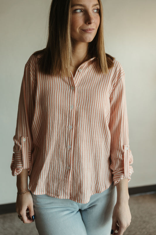 Pink Stripe Button Down