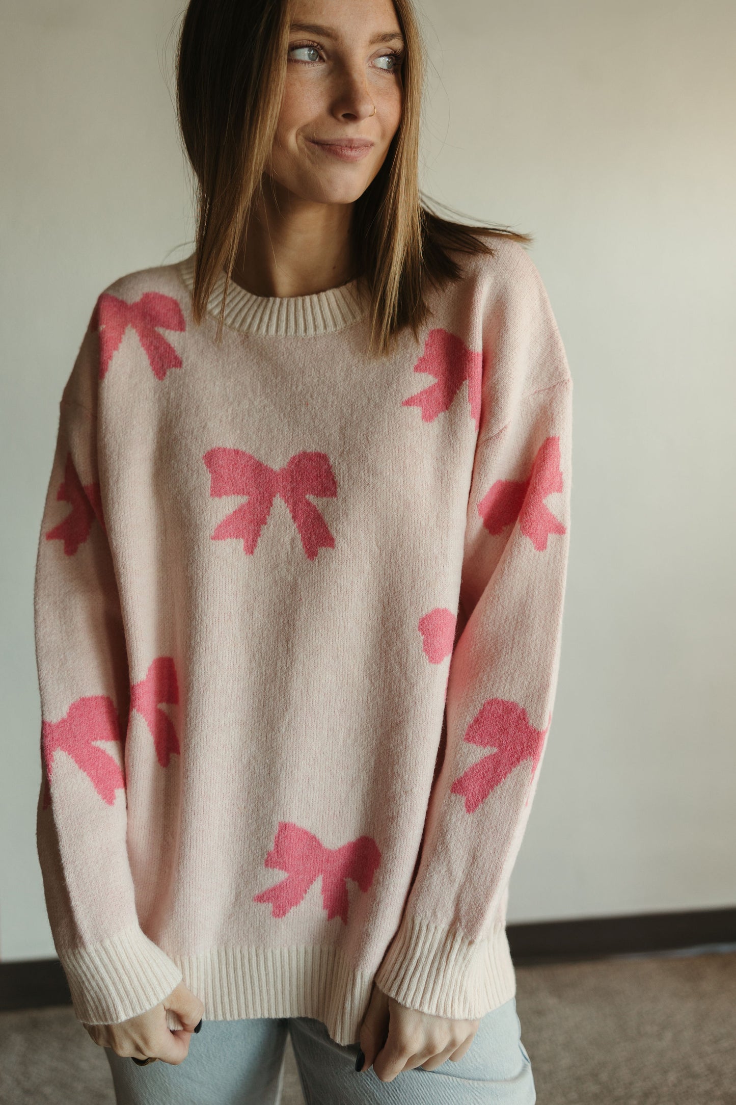 Pink Bow Sweater