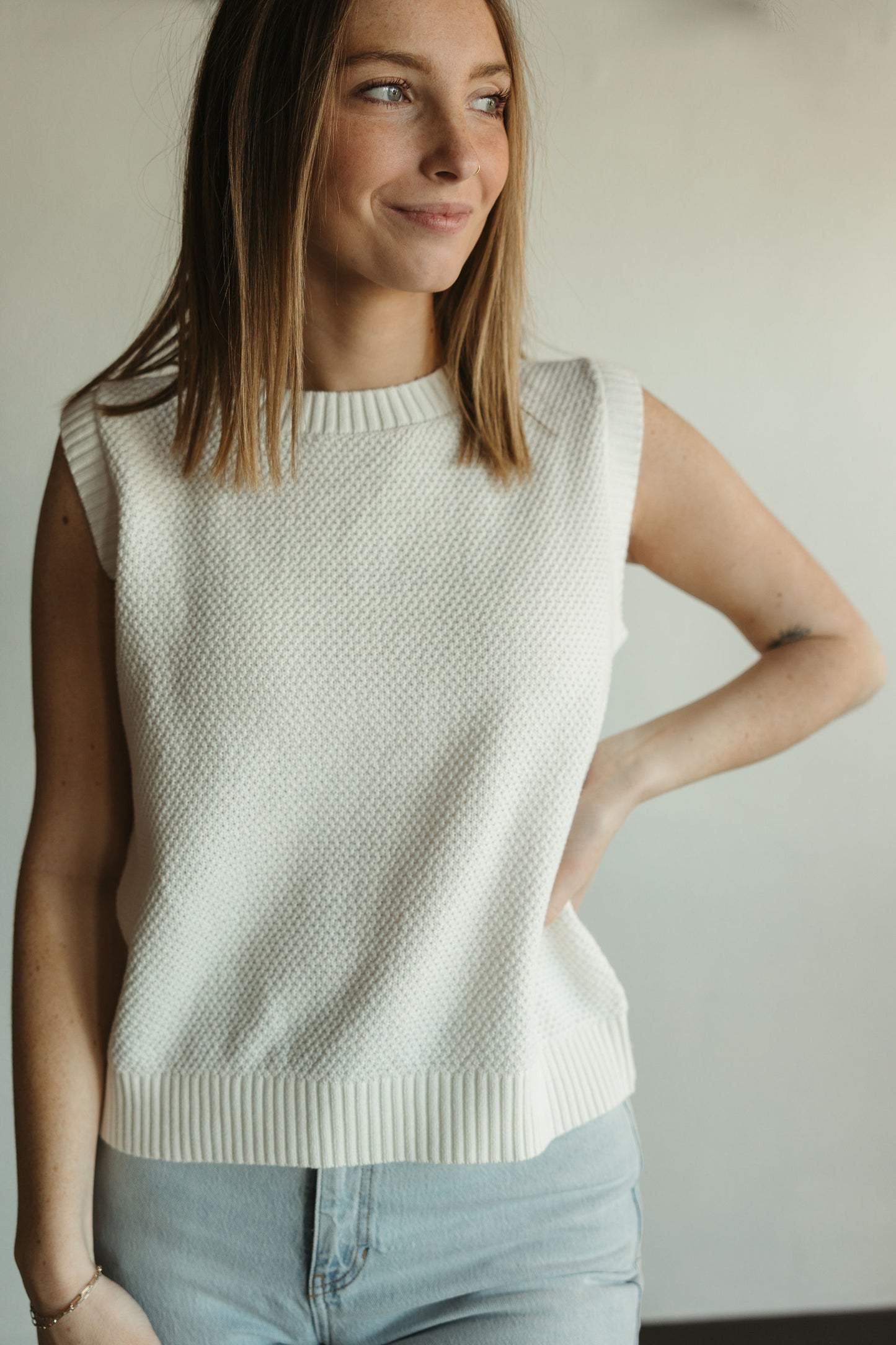 Tie Back Sleeveless Sweater