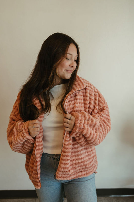 Cozy Terracotta Drawstring Jacket