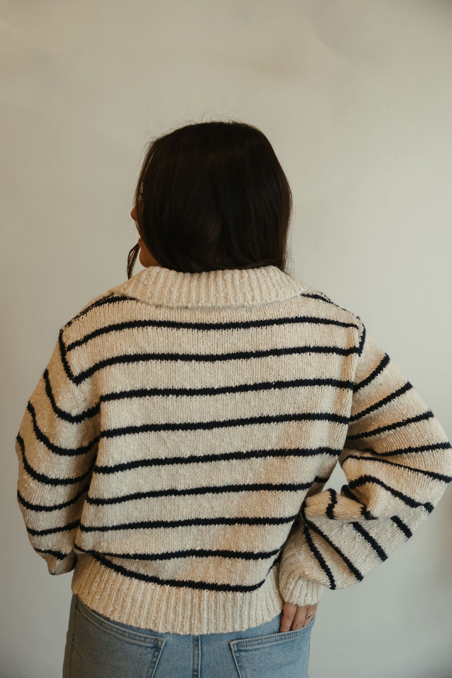 Navy Stripe Knitted Cardigan