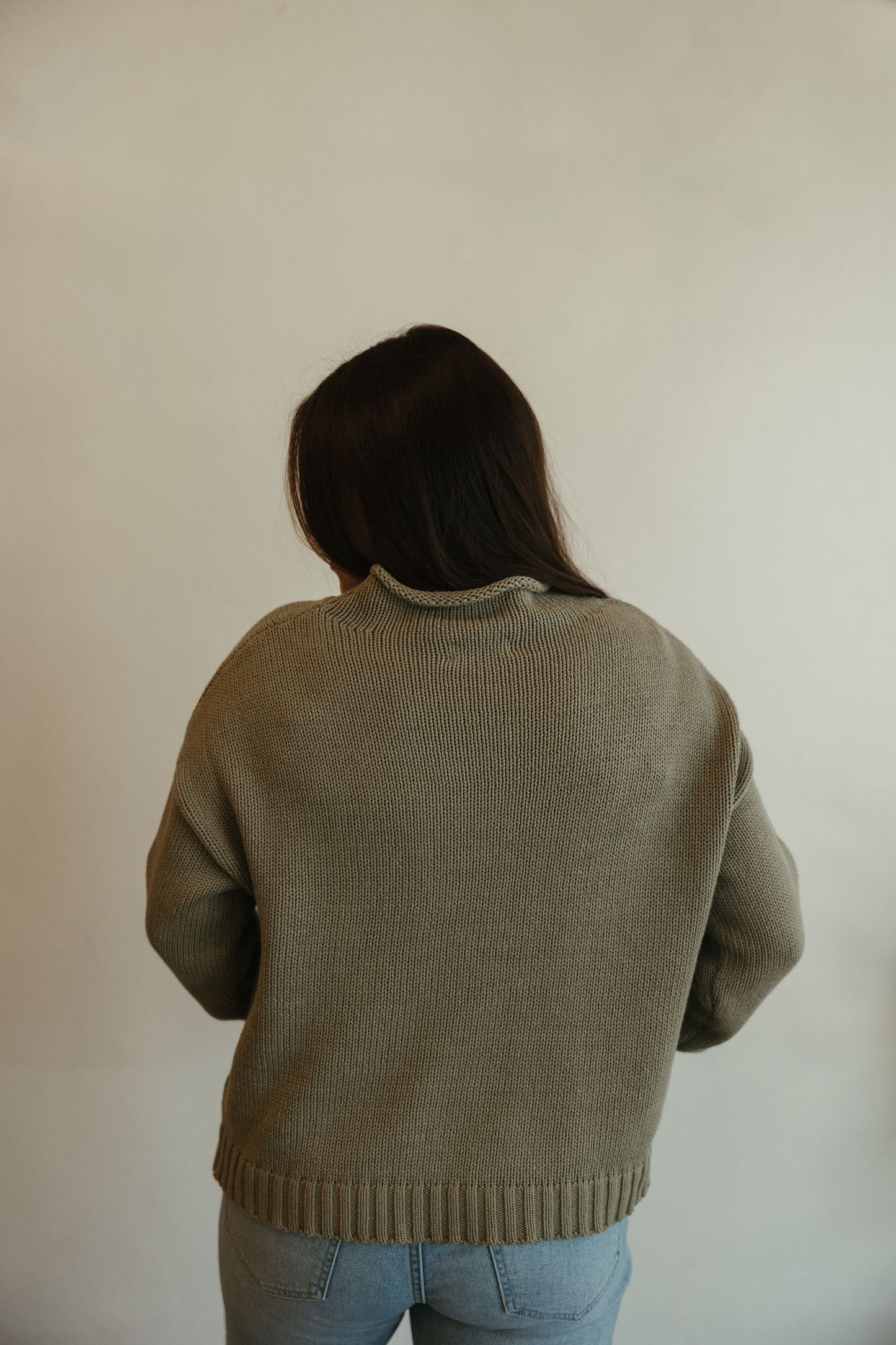 Olive Mock Neck Sweater