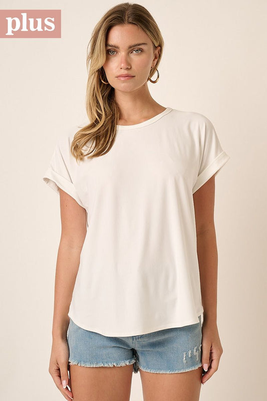 Plus Dainty Round Neck Top