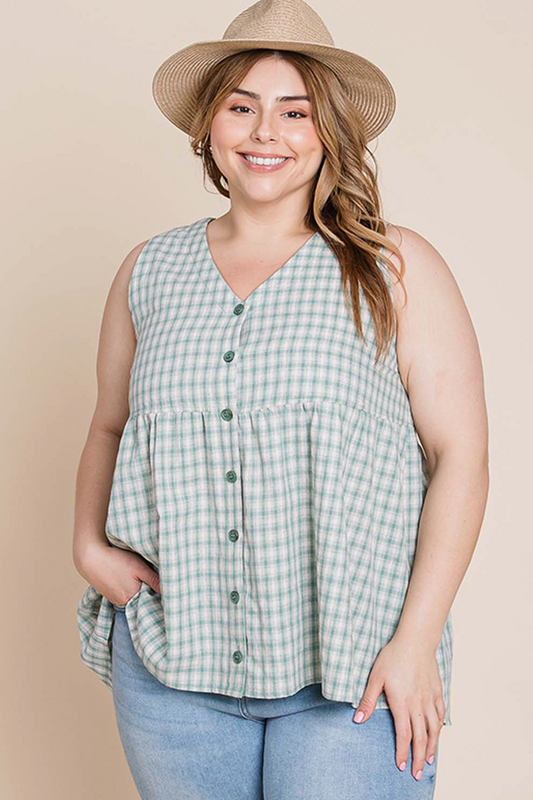 Plus Mint Plaid Tank