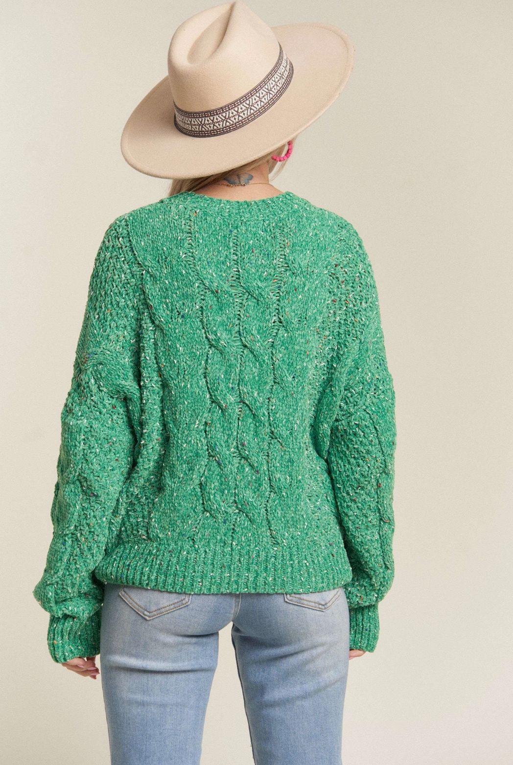 Plus Lucky Cable Knit Sweater