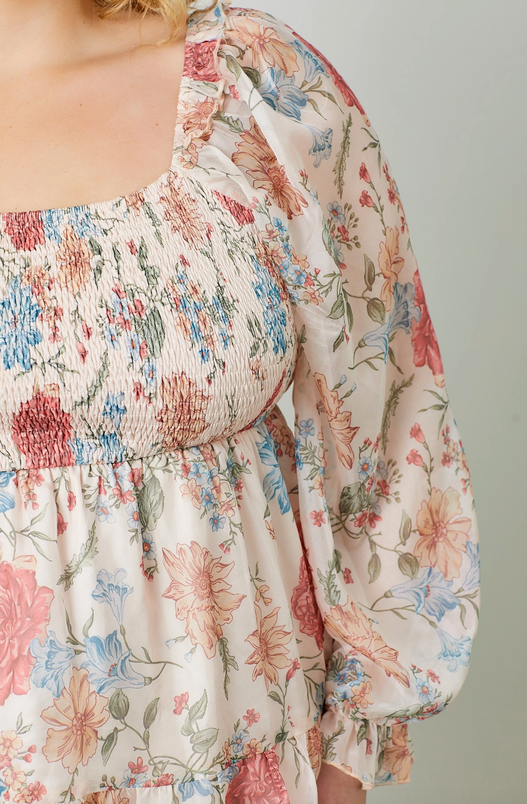 Floral Smocked Ruffle Top