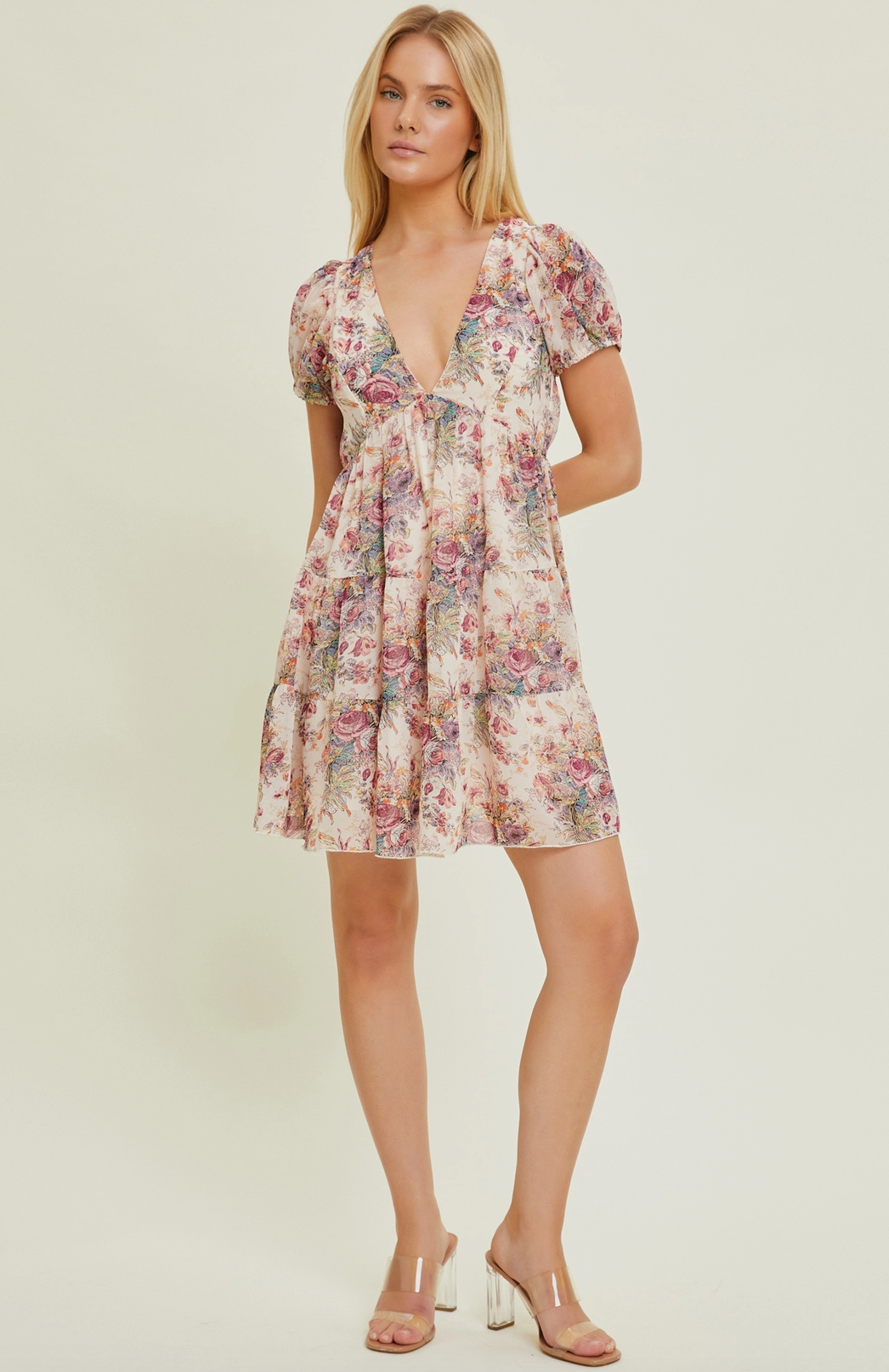 Chiffon Floral Mini Dress