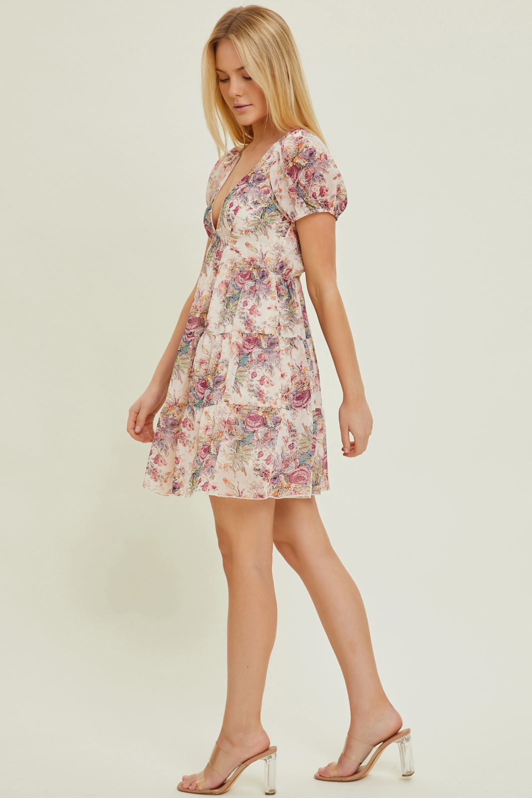 Chiffon Floral Mini Dress