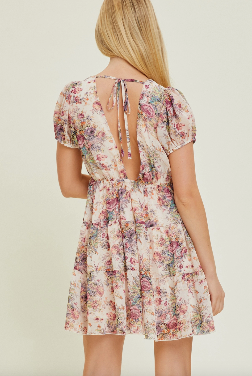 Chiffon Floral Mini Dress