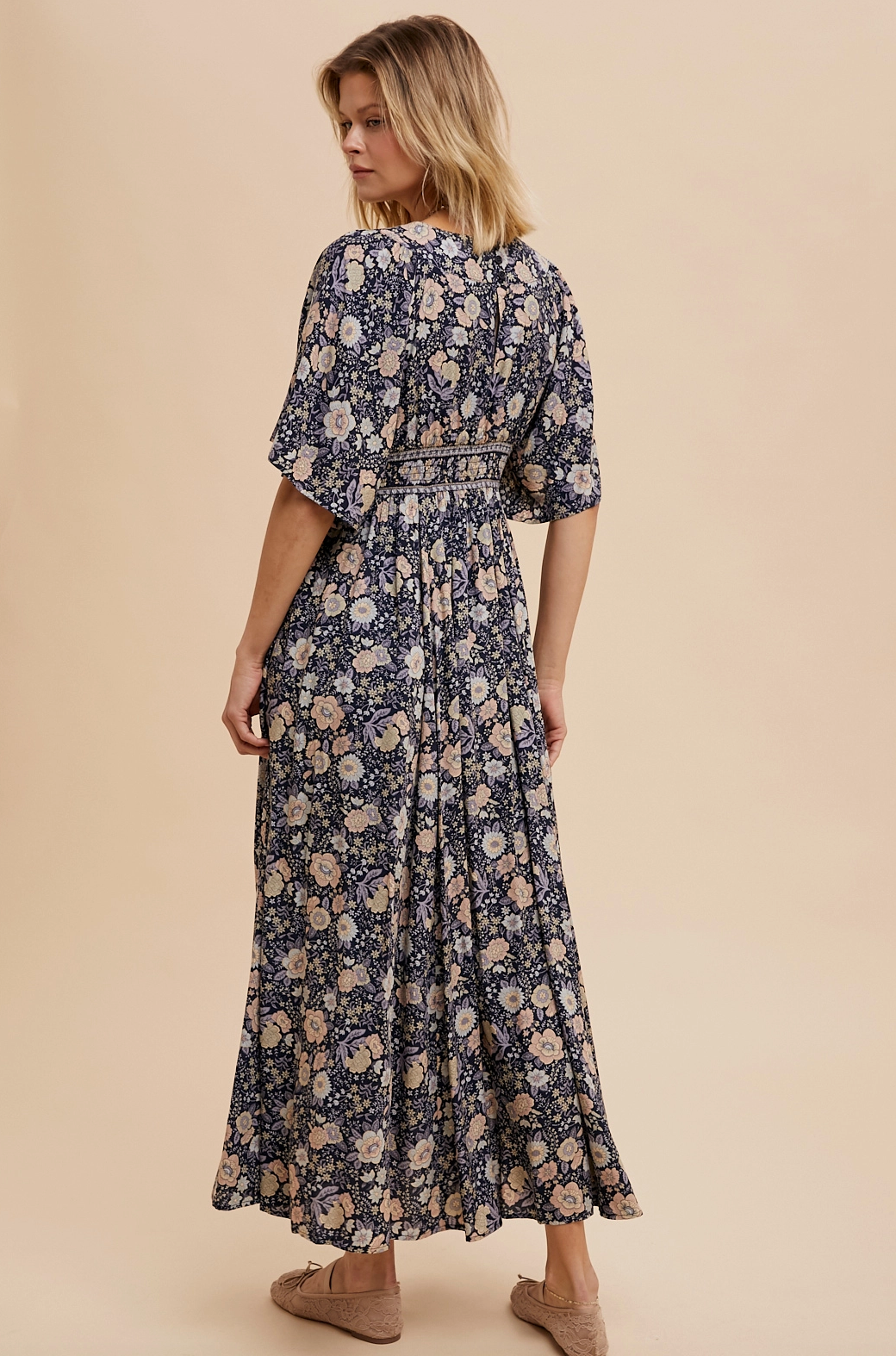 Midnight Flutter Sleeve Maxi Dress