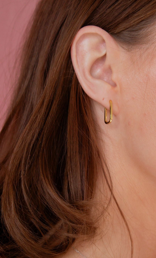 Gold Paperclip Hoops