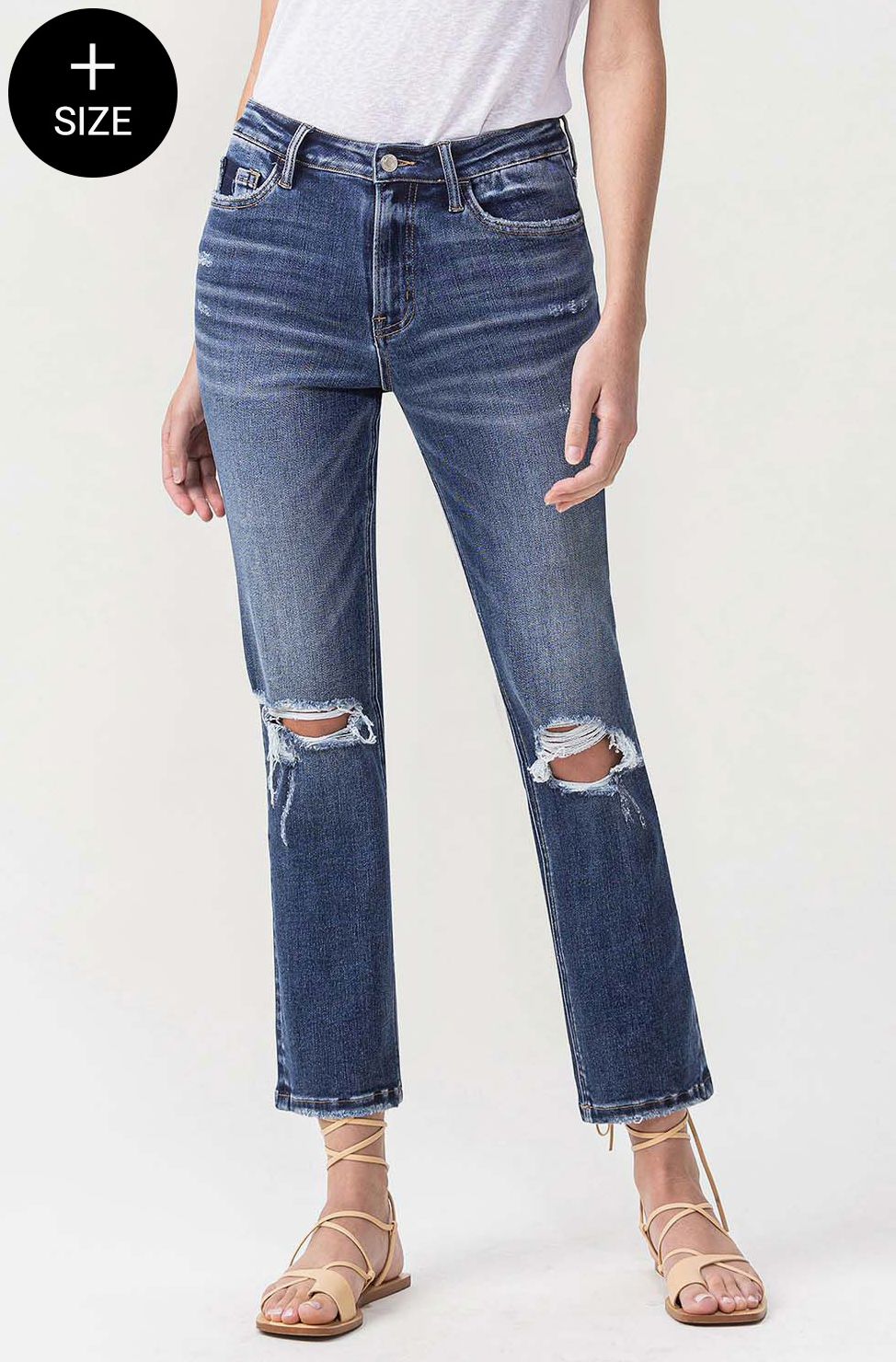 Plus Vintage Style Denim Jeans