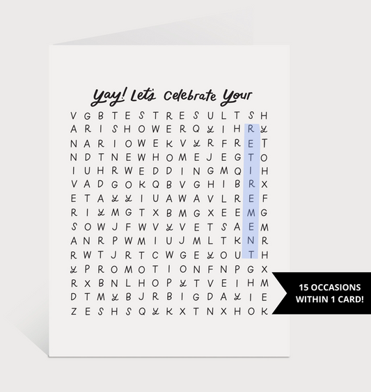 Let's Celebrate Wordsearch Card