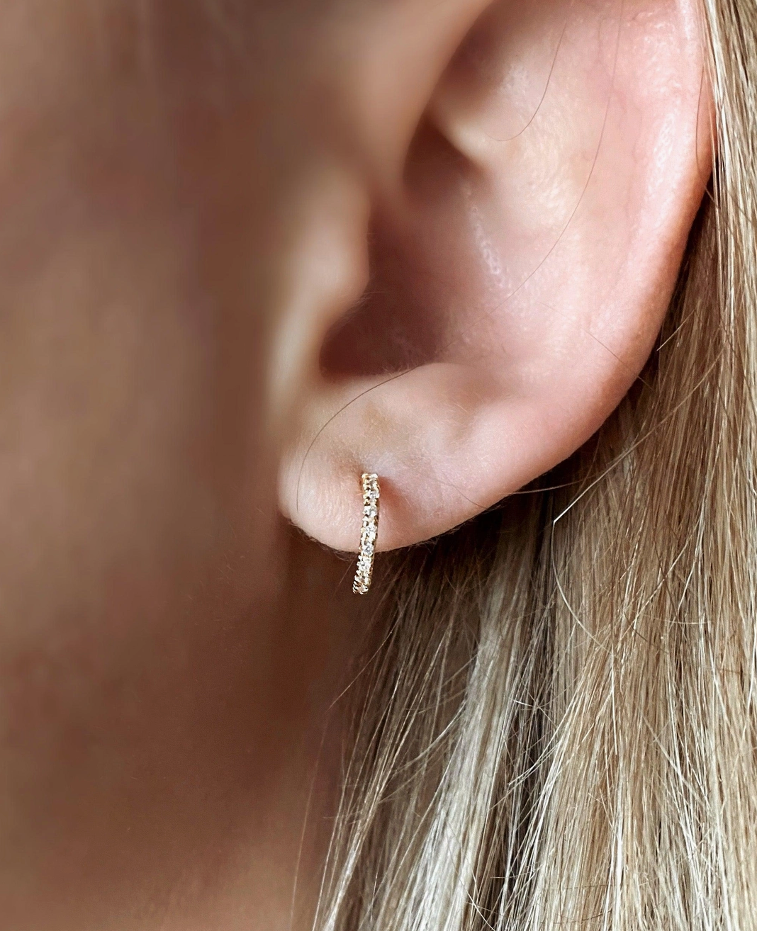 Thin Crystal C Hoops