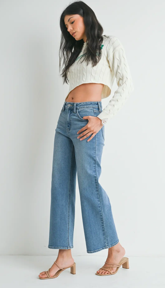 Medium Wash Wide Leg Jeans