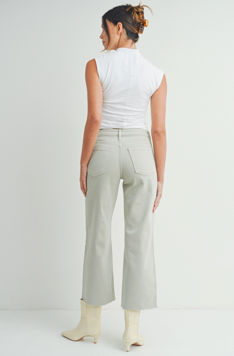 Sage Slim Wide Leg Jeans