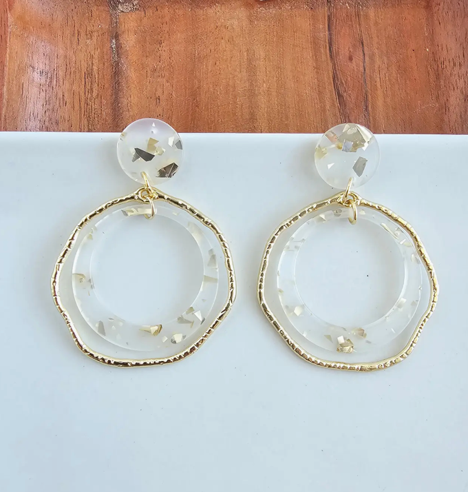 Gold Flake Holiday Hoops