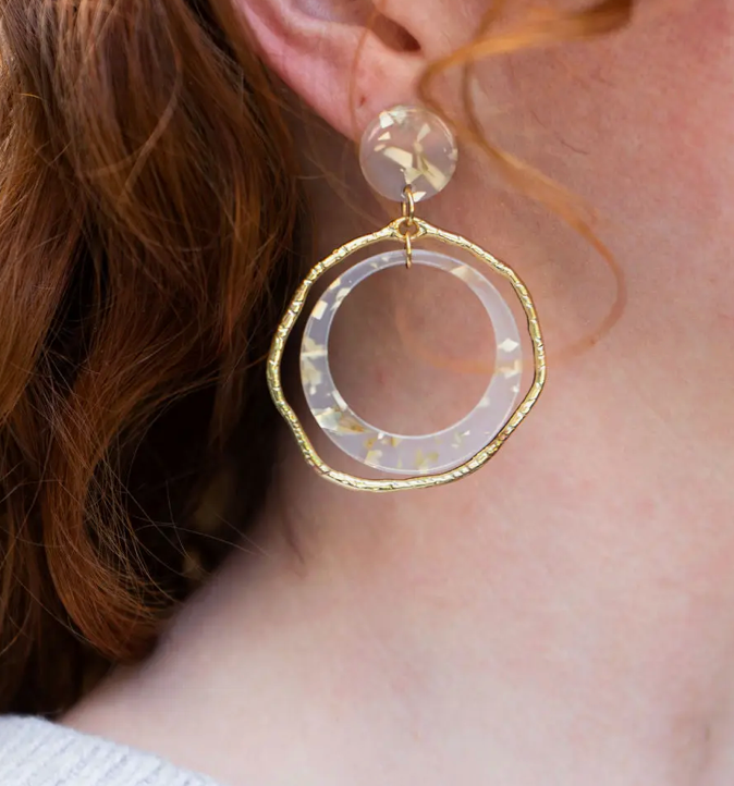 Gold Flake Holiday Hoops