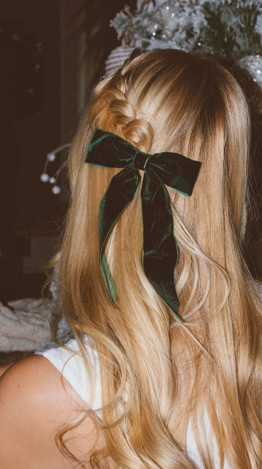 Evergreen Velvet Bow