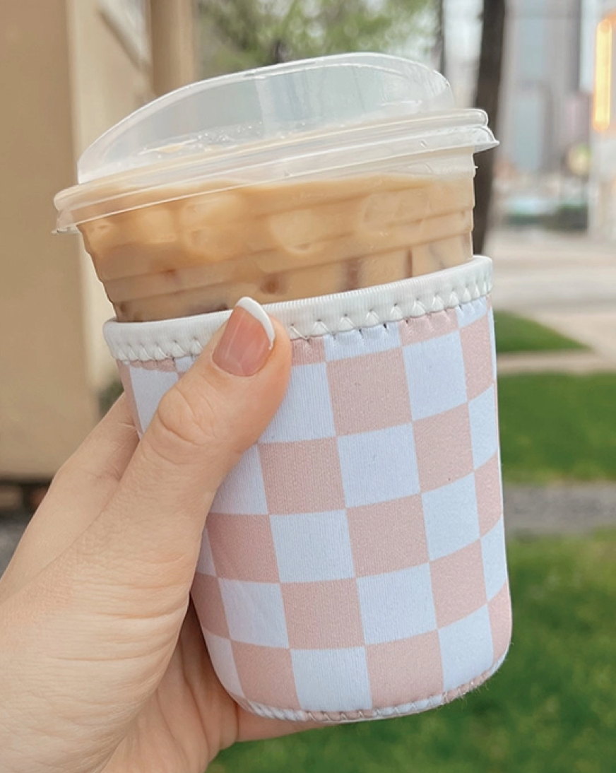 Checkered Iced Coffee Sleeve