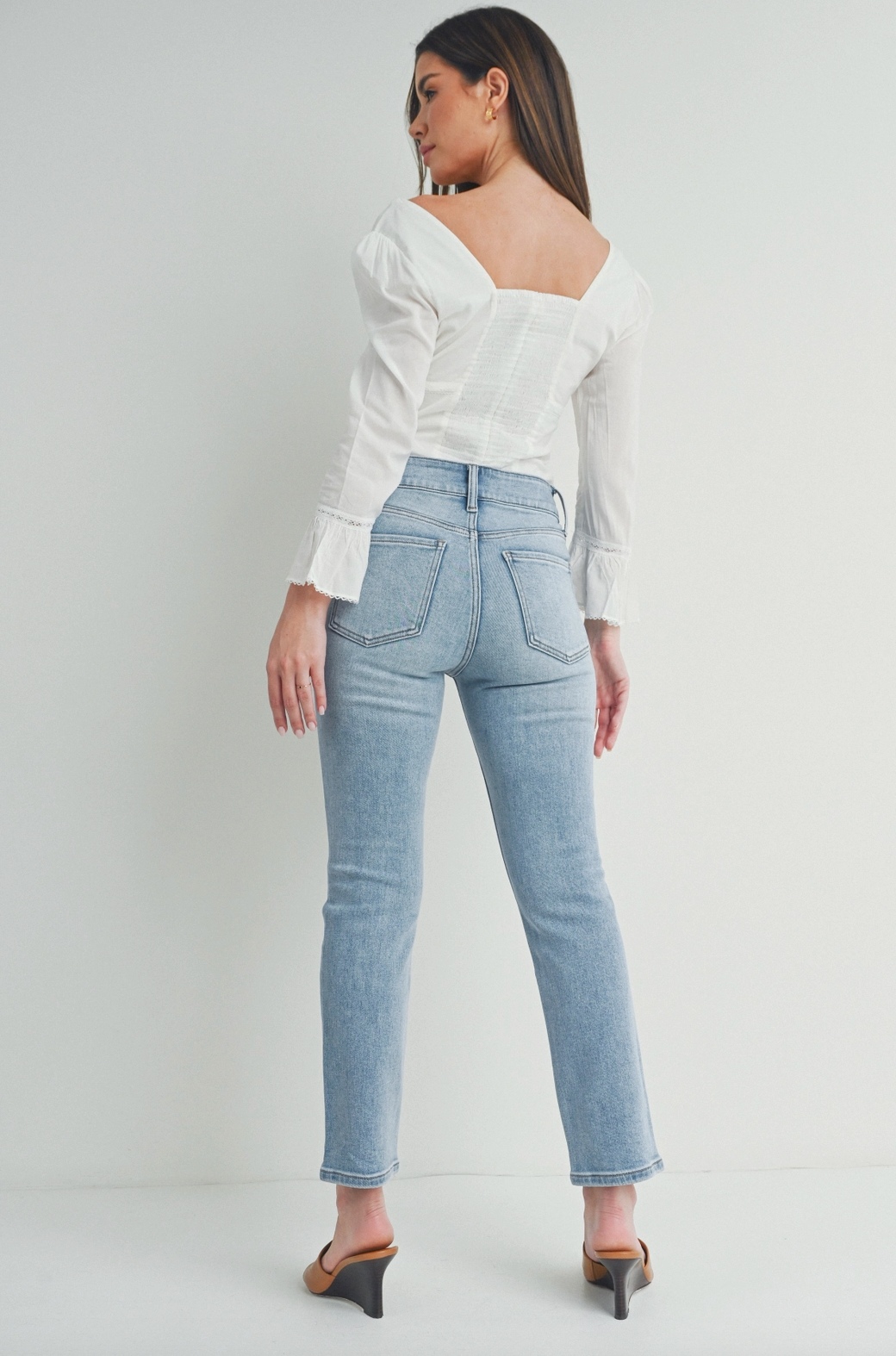 Double Button High Rise Jeans