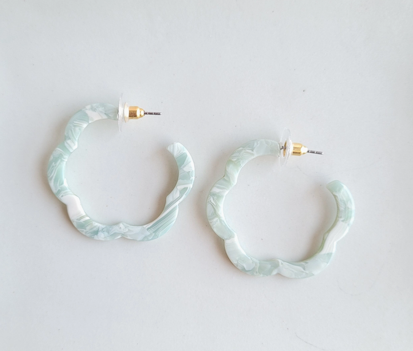 Aqua Floral Hoops